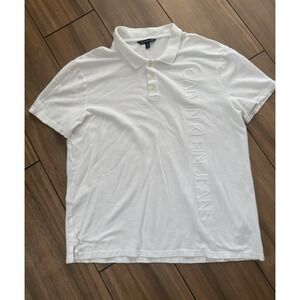 Calvin Klein Men's White Polo Shirt T-Shirt Size XL Short Sleeve